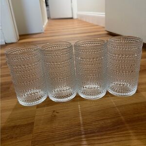 Textured Clear Glass Tumbler Set